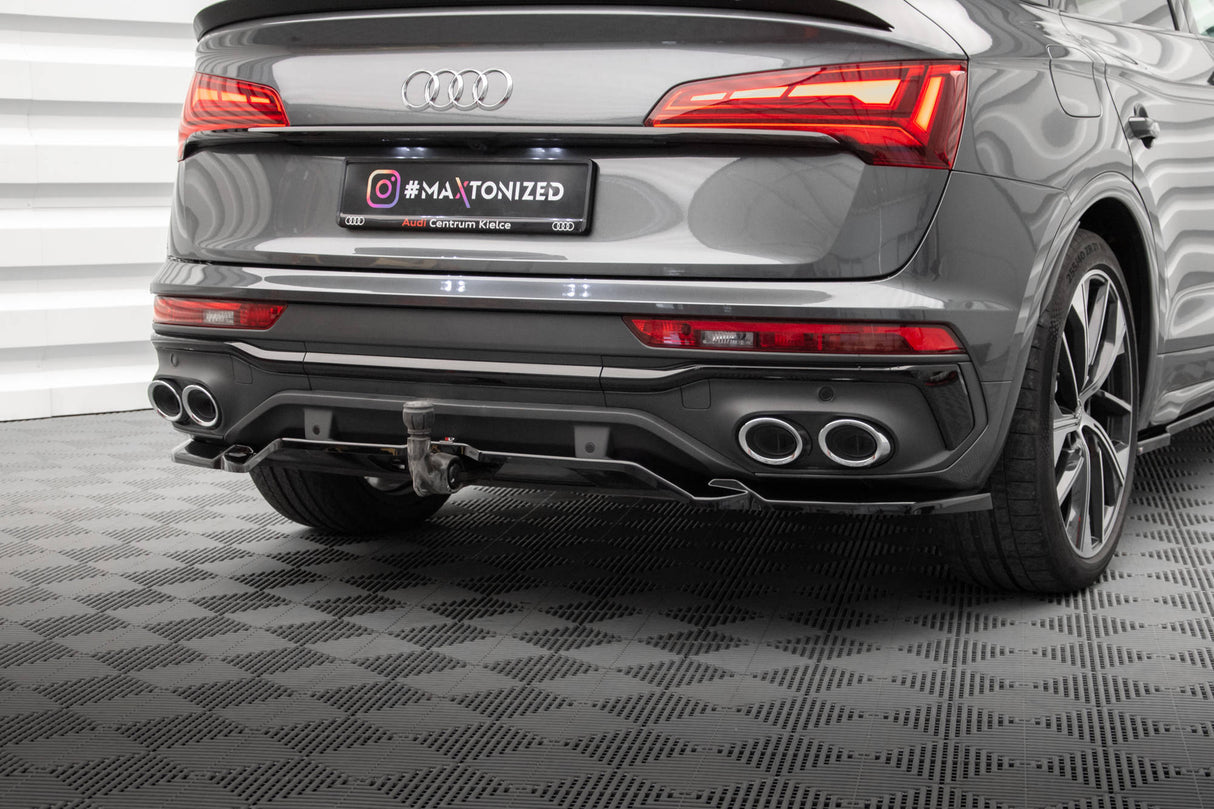 Maxton Design Central Rear Splitter (With Vertical Bars) Audi Sq5 Sportback Mk2 Facelift