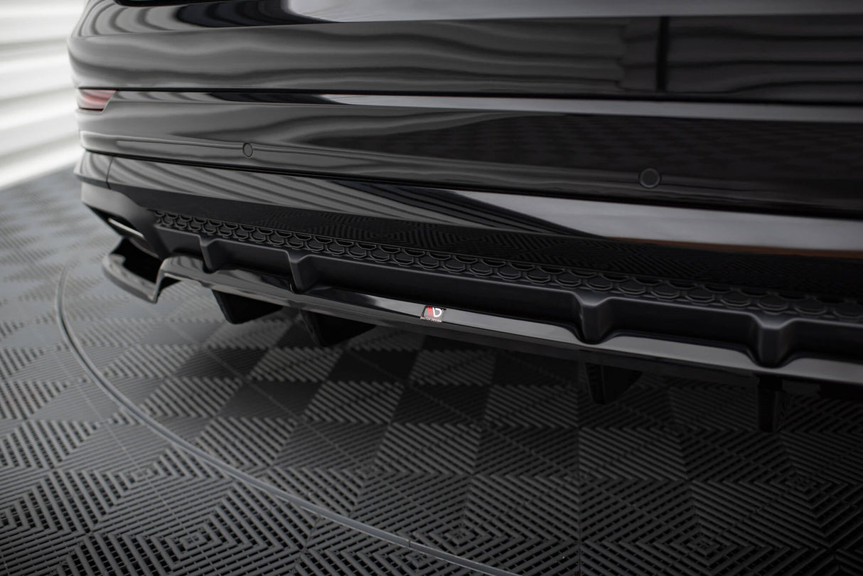 Maxton Design Central Rear Splitter (With Vertical Bars) Audi SQ8 / Q8 S-Line Mk1 Facelift