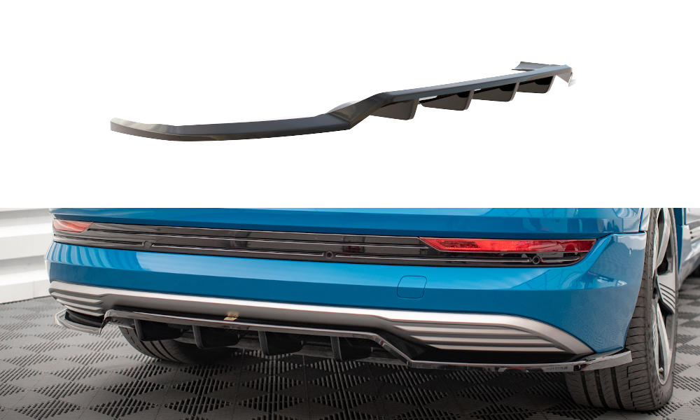 Maxton Design Central Rear Splitter (With Vertical Bars) Audi E-Tron