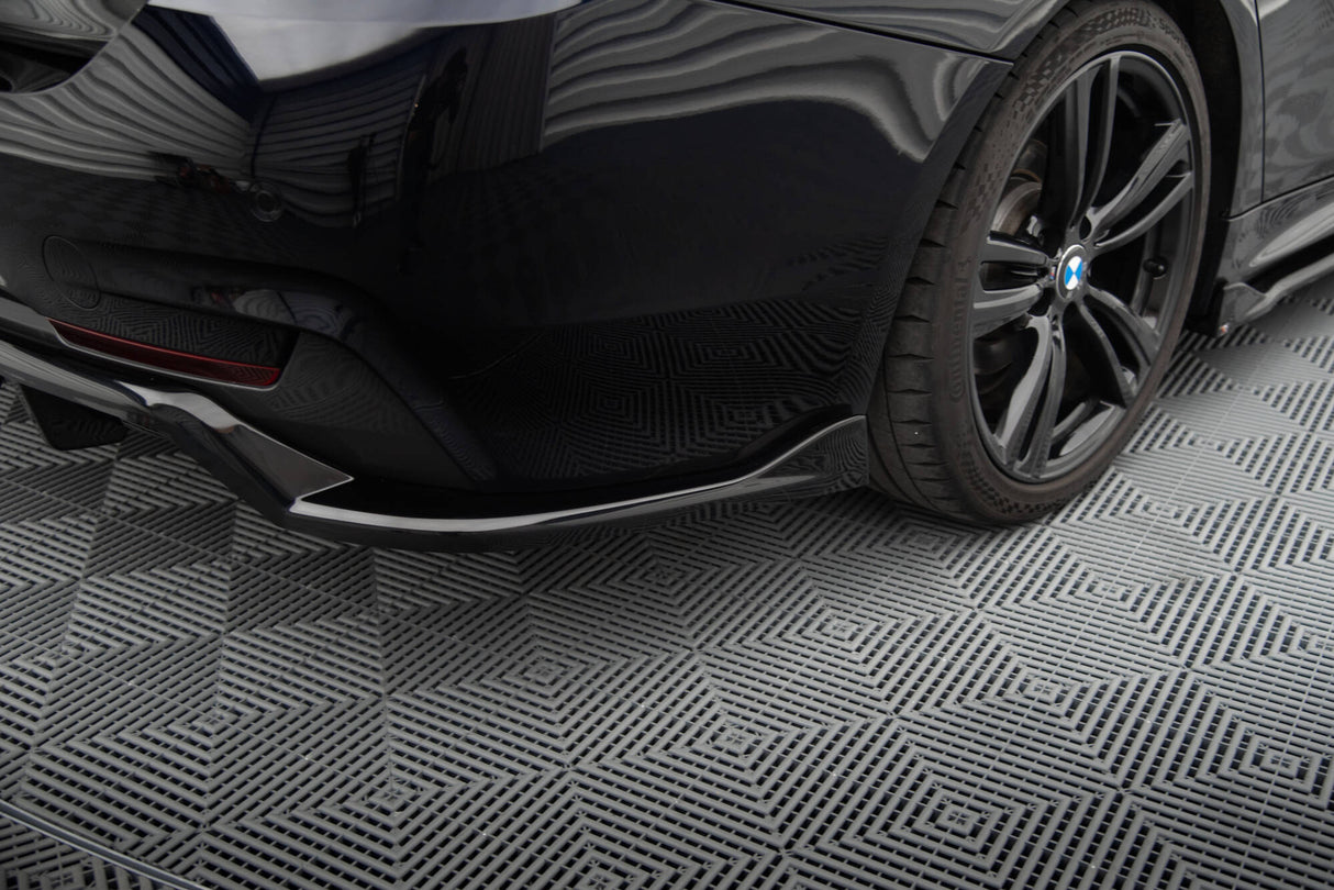 Maxton Design Central Rear Splitter (With Vertical Bars) BMW 4 Coupe / Gran Coupe / Cabrio M-Pack F32 / F36 / F33