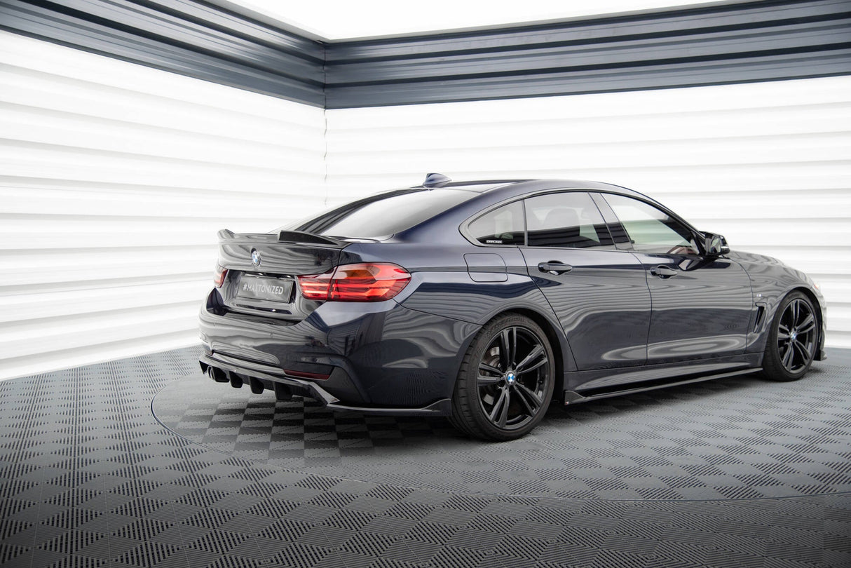 Maxton Design Central Rear Splitter (With Vertical Bars) BMW 4 Coupe / Gran Coupe / Cabrio M-Pack F32 / F36 / F33
