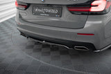 Maxton Design Central Rear Splitter (With Vertical Bars) BMW 5 G30 / G31 Facelift