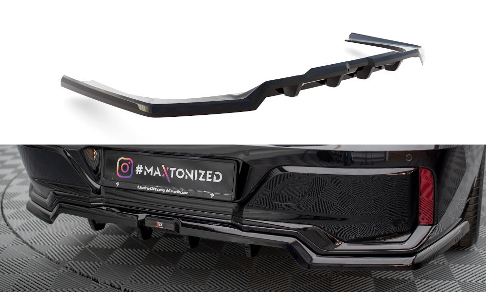 Maxton Design Central Rear Splitter (With Vertical Bars) BMW 7 M-Pack G70