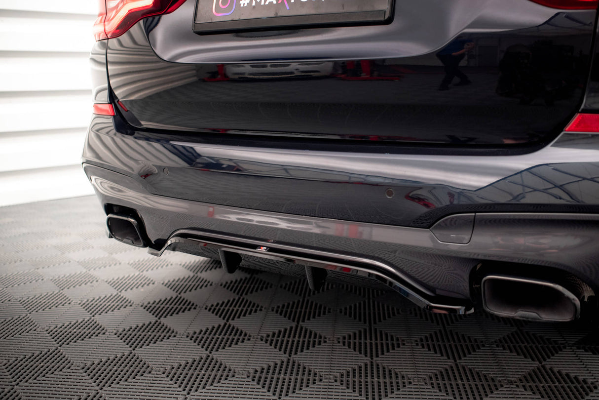 Maxton Design Central Rear Splitter (With Vertical Bars) BMW X3 M40I G01