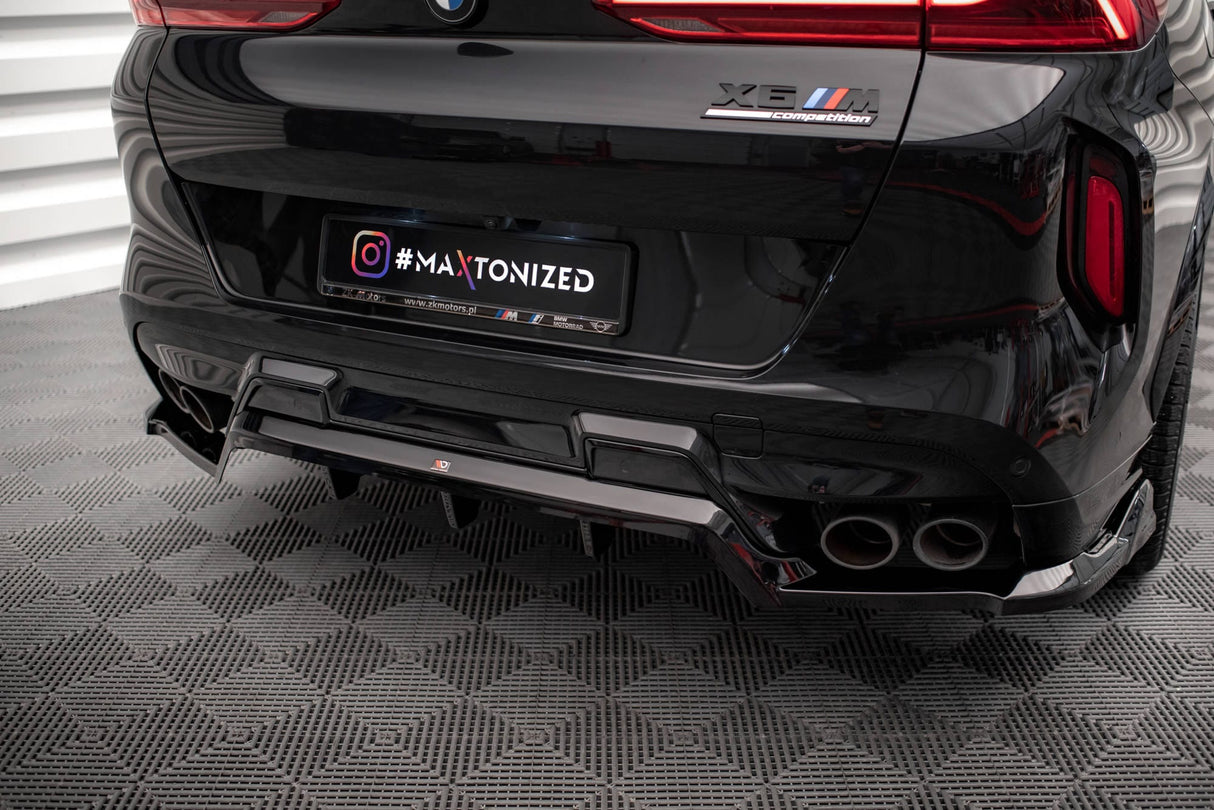 Maxton Design Central Rear Splitter (w/ Vertical Bars) - BMW X6 M F96