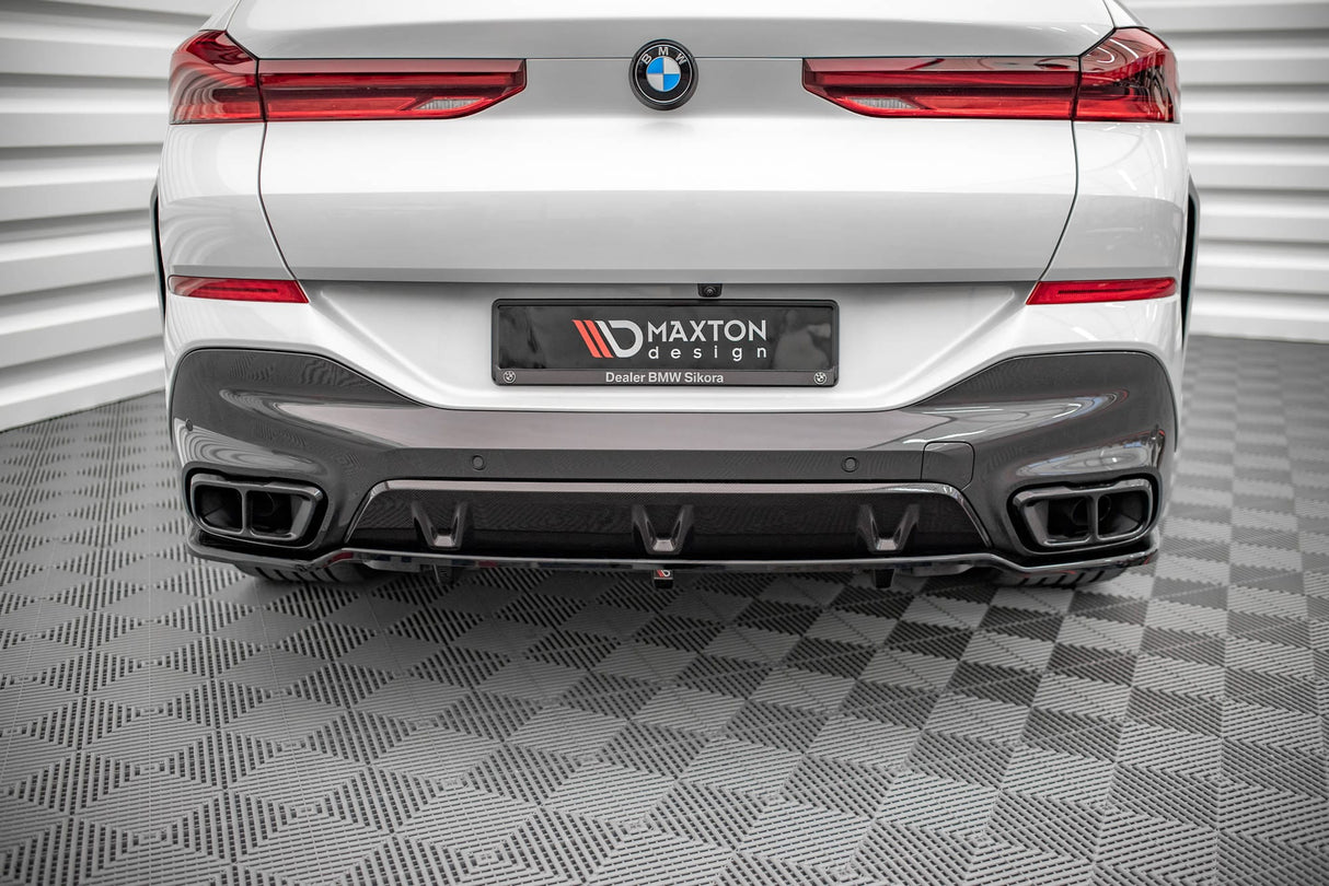 Maxton Design Central Rear Splitter (With Vertical Bars) BMW X6 M-Pack G06