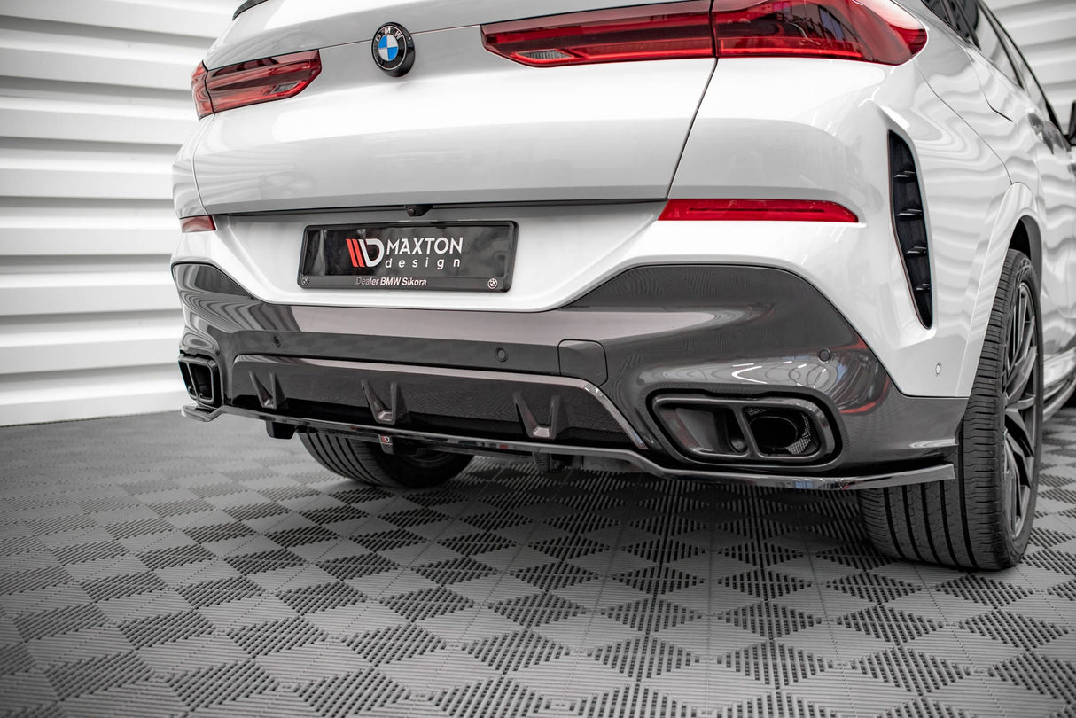 Maxton Design Central Rear Splitter (With Vertical Bars) BMW X6 M-Pack G06