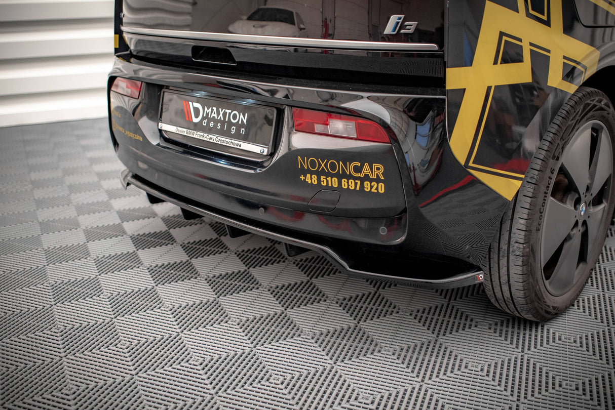 Maxton Design Central Rear Splitter (With Vertical Bars) BMW I3 Mk1 Facelift