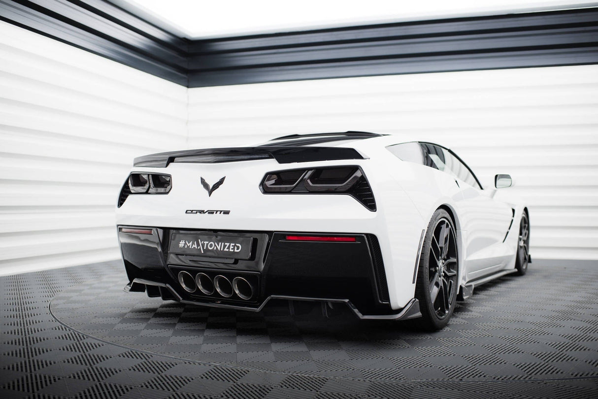 Maxton Design Central Rear Splitter (With Vertical Bars) Chevrolet Corvette C7