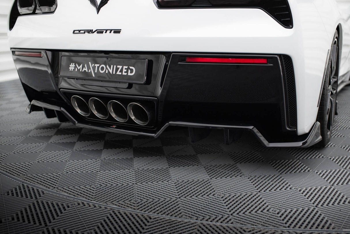 Maxton Design Central Rear Splitter (With Vertical Bars) Chevrolet Corvette C7