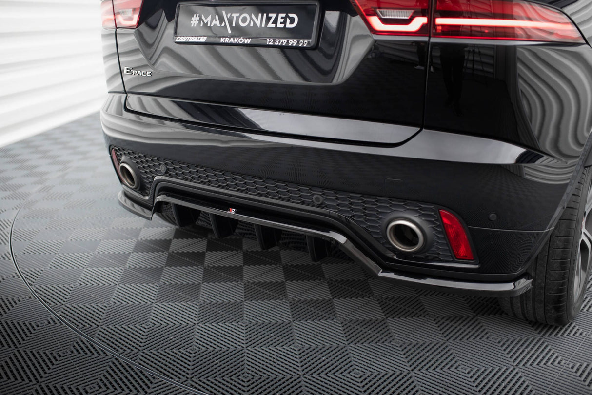 Maxton Design Central Rear Splitter (With Vertical Bars) Jaguar E-Pace R-Dynamic MK1
