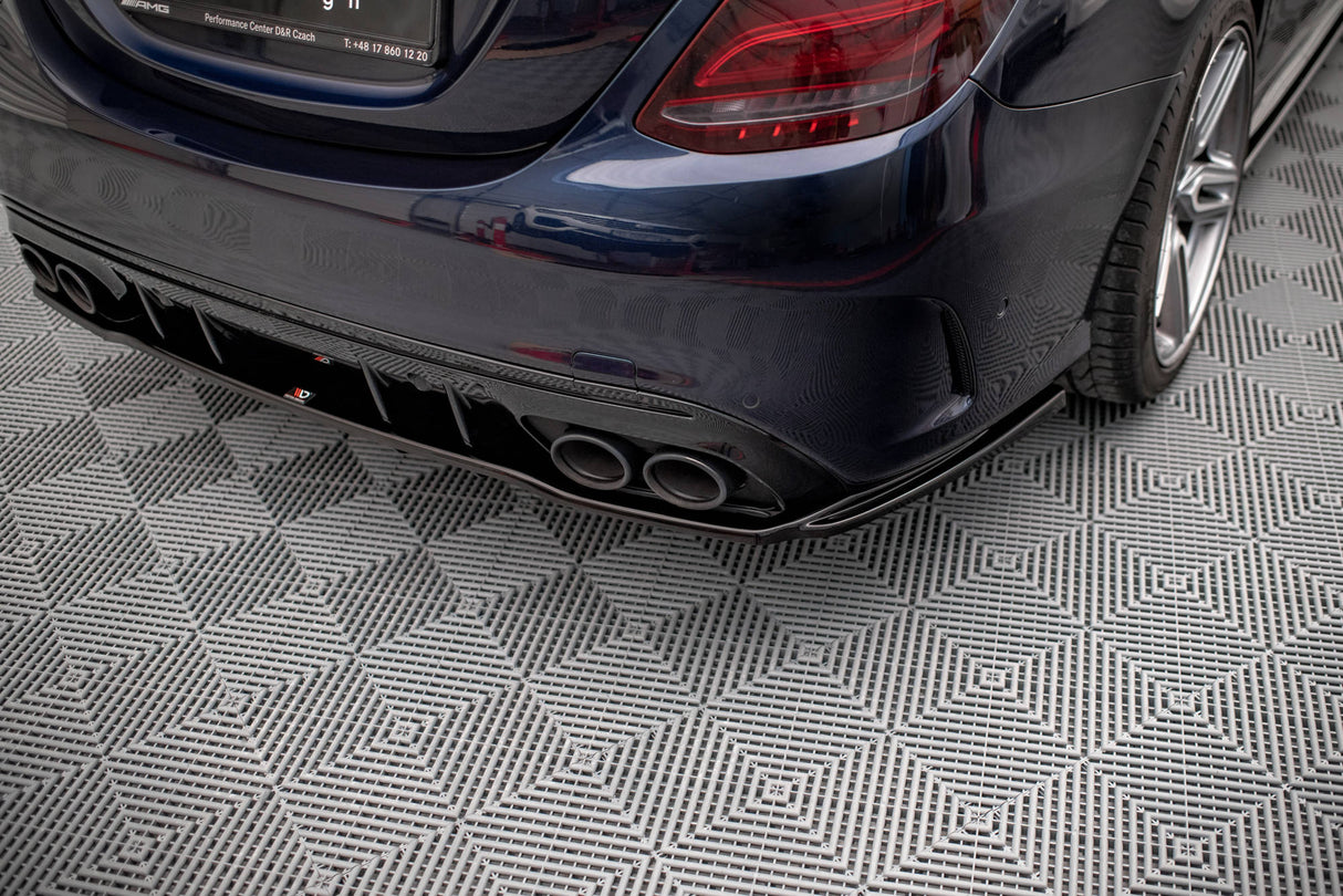 Maxton Design Central Rear Splitter (With Vertical Bars) Mercedes-AMG C 43 Sedan W205 Facelift