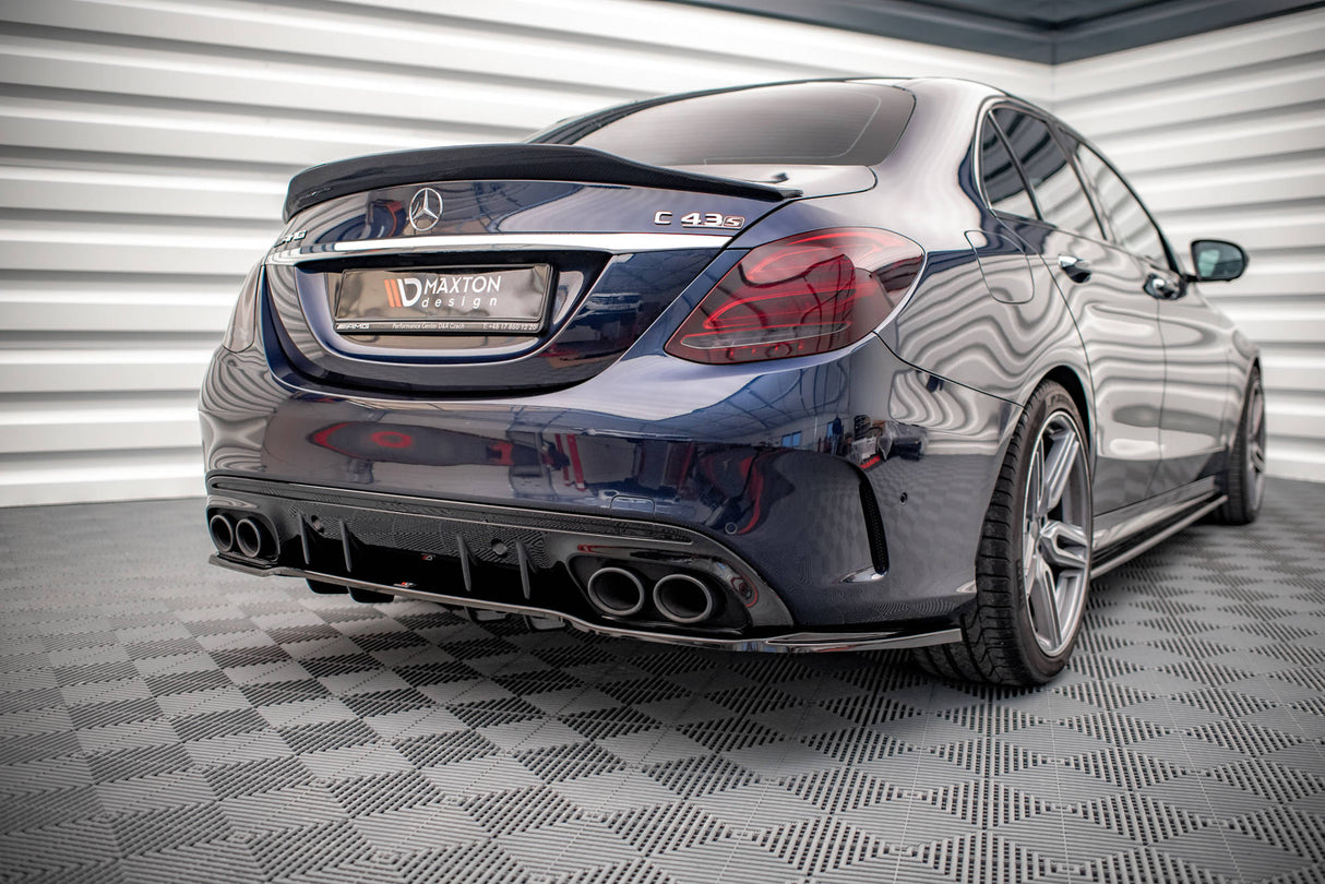 Maxton Design Central Rear Splitter (With Vertical Bars) Mercedes-AMG C 43 Sedan W205 Facelift