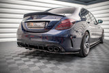 Maxton Design Central Rear Splitter (With Vertical Bars) Mercedes-AMG C 43 Sedan W205 Facelift