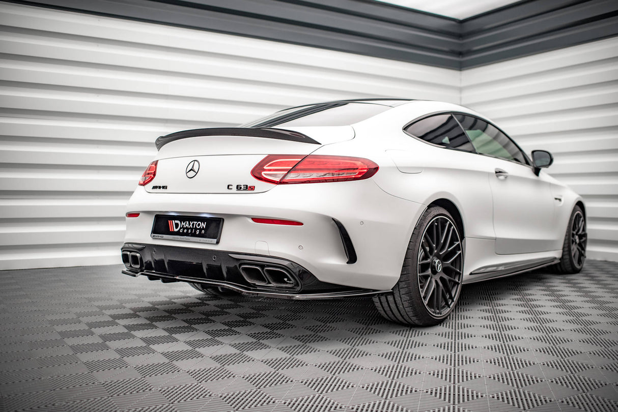 Maxton Design Central Rear Splitter (With Vertical Bars) Mercedes-AMG C 63AMG Coupe C205 Facelift
