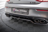 Maxton Design Central Rear Splitter (With Vertical Bars) Mercedes-AMG C43 Coupe C205 Facelift