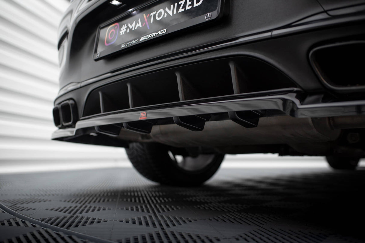 Maxton Design Central Rear Splitter (With Vertical Bars) Mercedes-AMG GLC 63 Coupe C253 Facelift