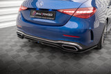Maxton Design Central Rear Splitter (With Vertical Bars) Mercedes-Benz C AMG-Line W206