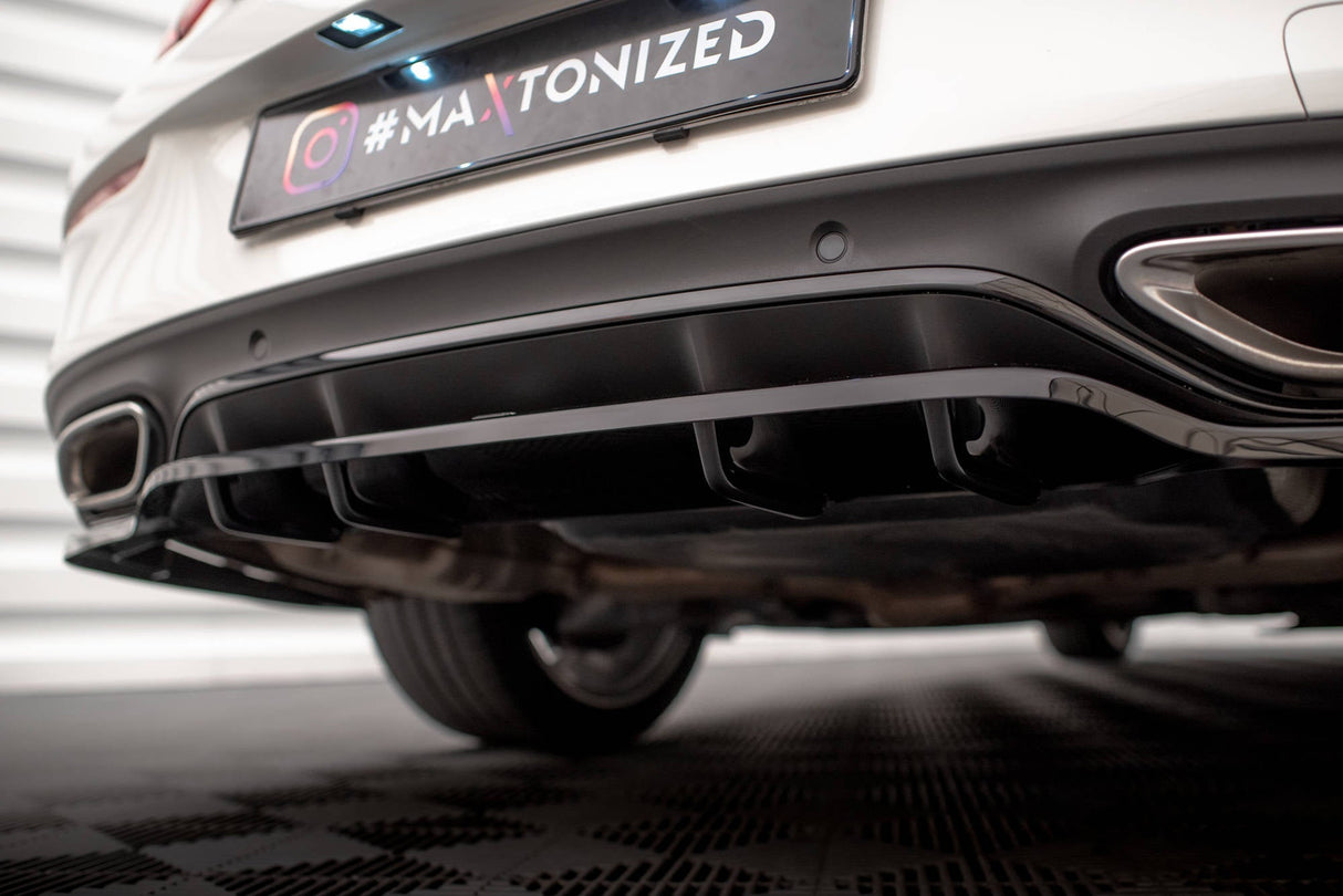 Maxton Design Central Rear Splitter (With Vertical Bars) Mercedes-Benz C Coupe AMG-Line C205 Facelift