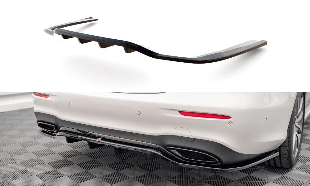 Maxton Design Central Rear Splitter (With Vertical Bars) Mercedes-Benz E AMG-Line W213 Facelift