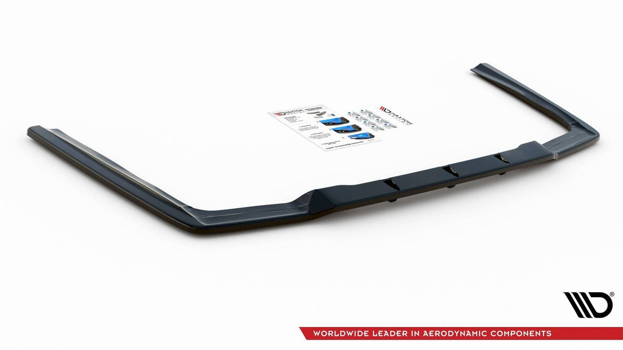 Maxton Design Central Rear Splitter (With Vertical Bars) Mercedes-Benz E63 AMG Sedan W212 Facelift