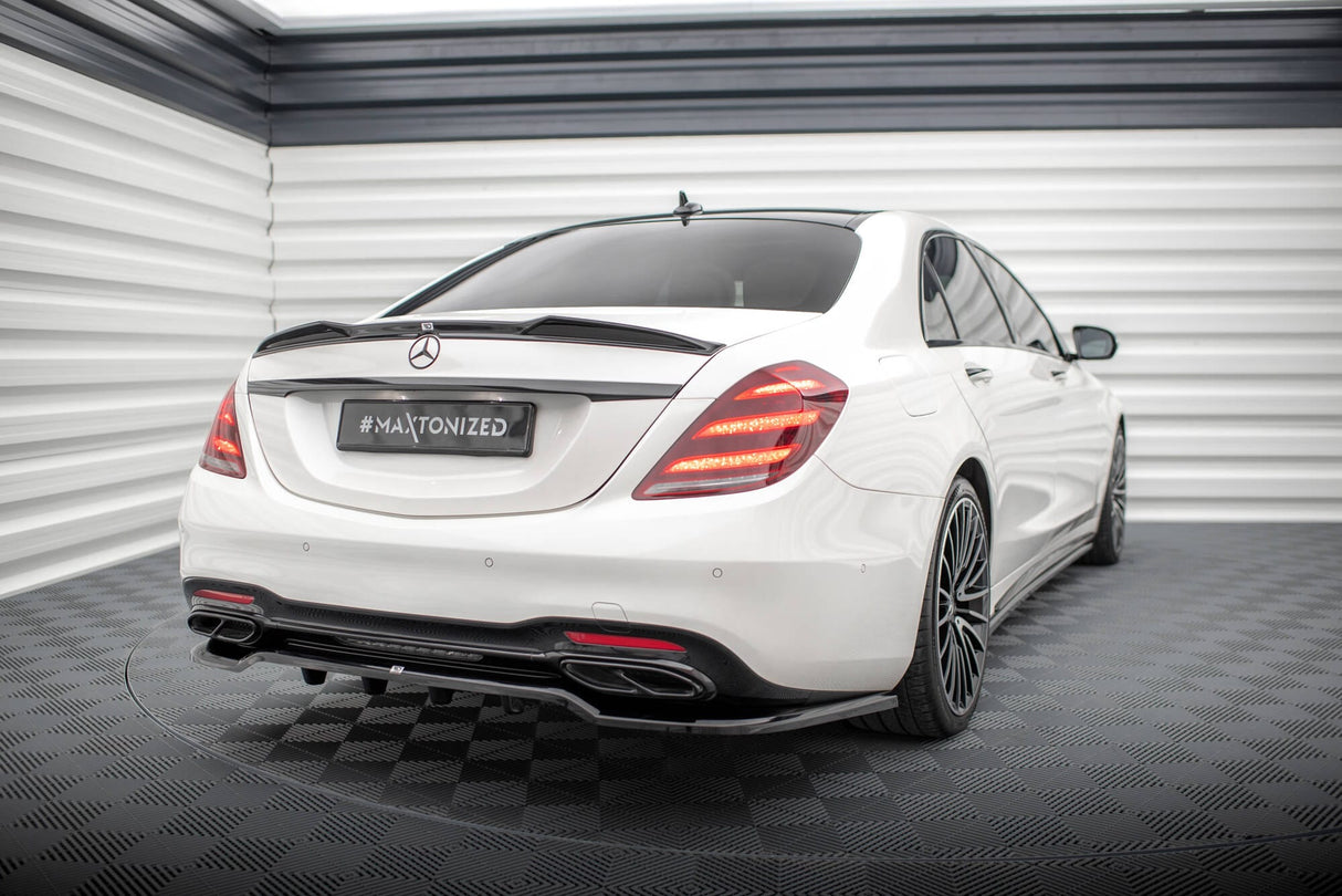 Maxton Design Central Rear Splitter (With Vertical Bars) Mercedes-Benz S AMG-Line W222 Facelift