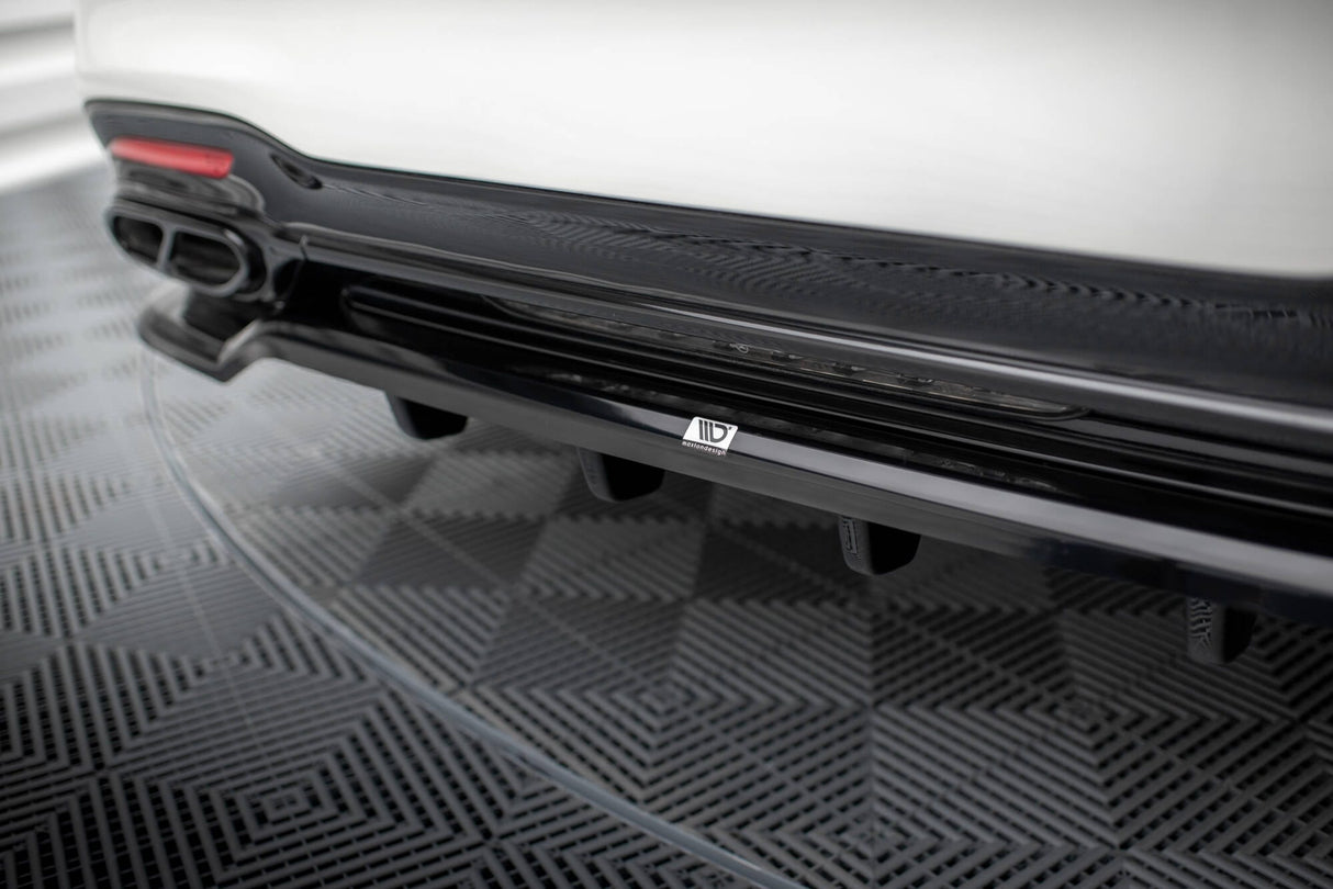 Maxton Design Central Rear Splitter (With Vertical Bars) Mercedes-Benz S AMG-Line W222 Facelift