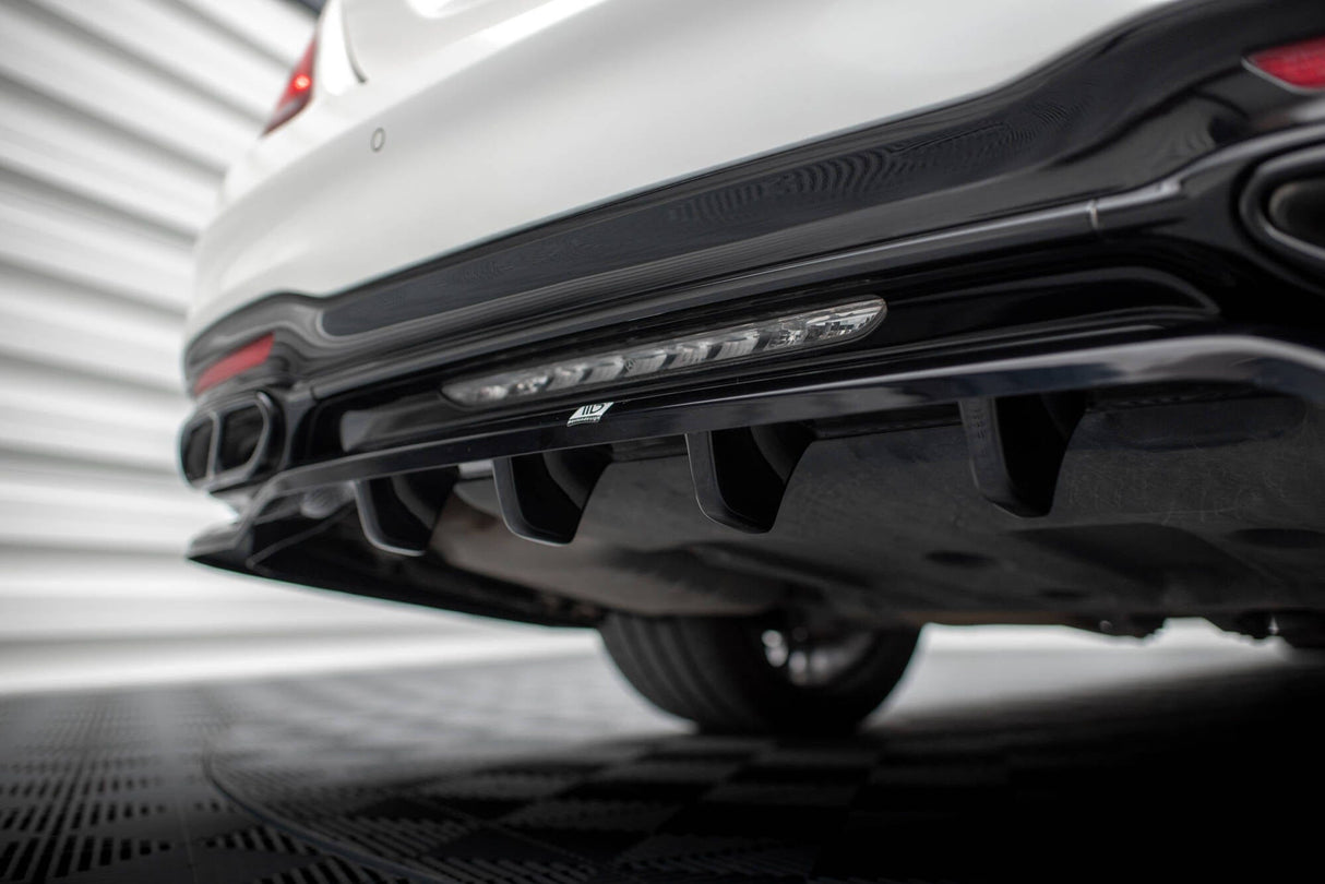 Maxton Design Central Rear Splitter (With Vertical Bars) Mercedes-Benz S AMG-Line W222 Facelift