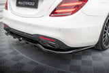 Maxton Design Central Rear Splitter (With Vertical Bars) Mercedes-Benz S AMG-Line W222 Facelift
