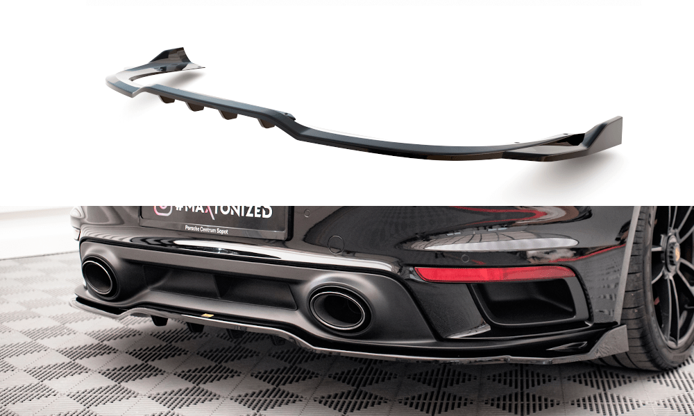 Maxton Design Central Rear Splitter (With Vertical Bars) Porsche 911 Turbo S 992