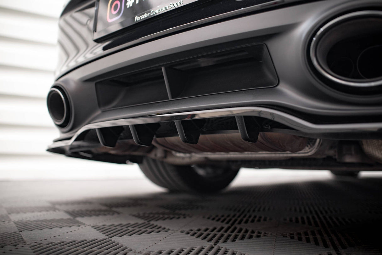 Maxton Design Central Rear Splitter (With Vertical Bars) Porsche 911 Turbo S 992