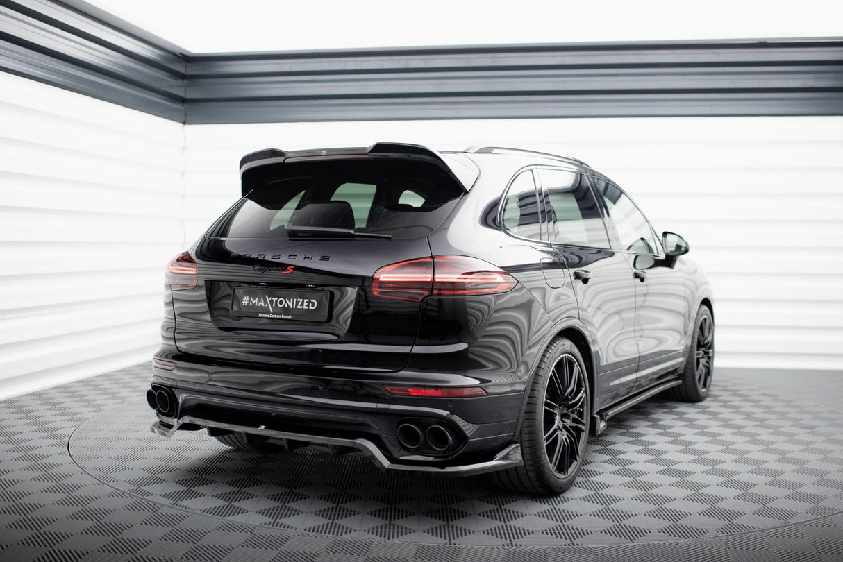 Maxton Design Central Rear Splitter (With Vertical Bars) Porsche Cayenne Mk2 Facelift