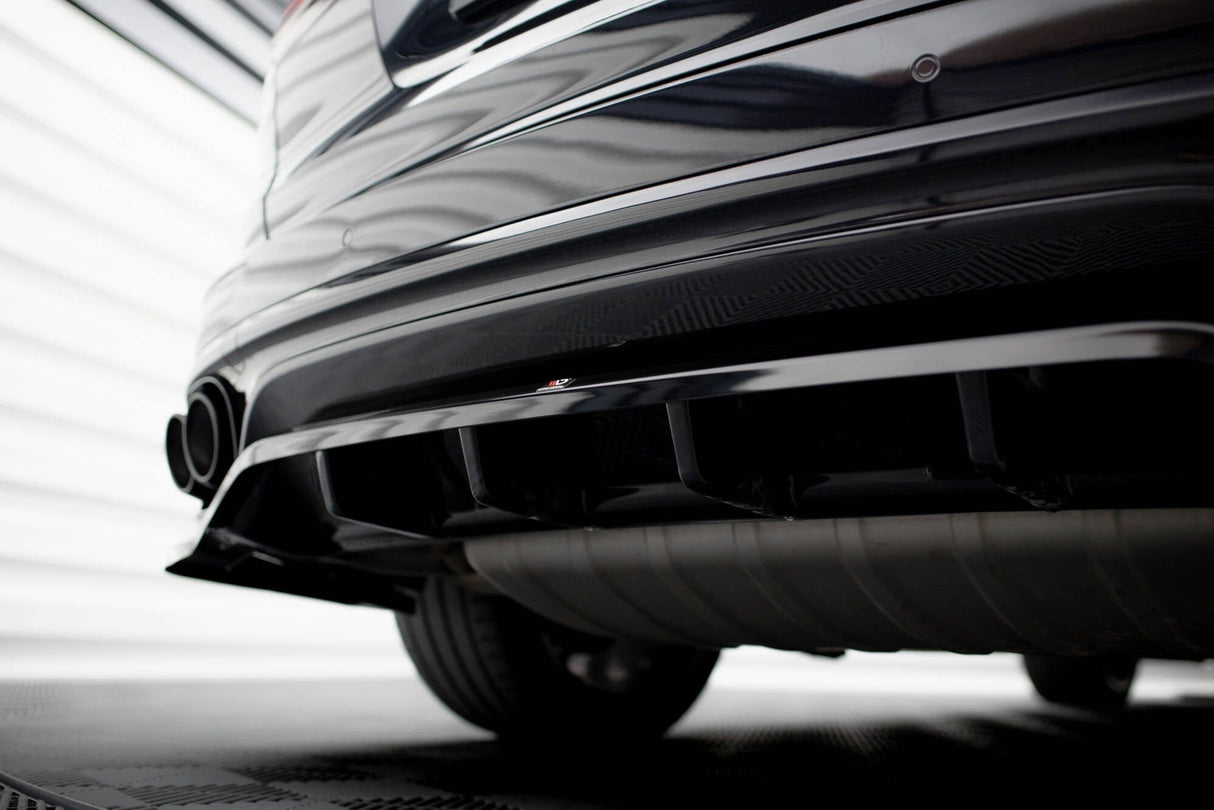 Maxton Design Central Rear Splitter (With Vertical Bars) Porsche Cayenne Mk2 Facelift