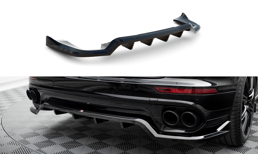 Maxton Design Central Rear Splitter (With Vertical Bars) Porsche Cayenne Mk2 Facelift