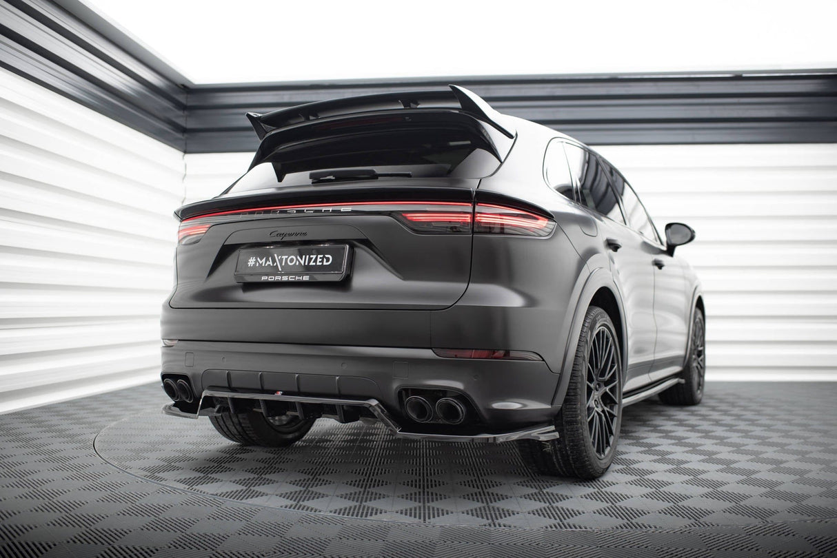Maxton Design Central Rear Splitter (With Vertical Bars) Porsche Cayenne Sport Design Mk3