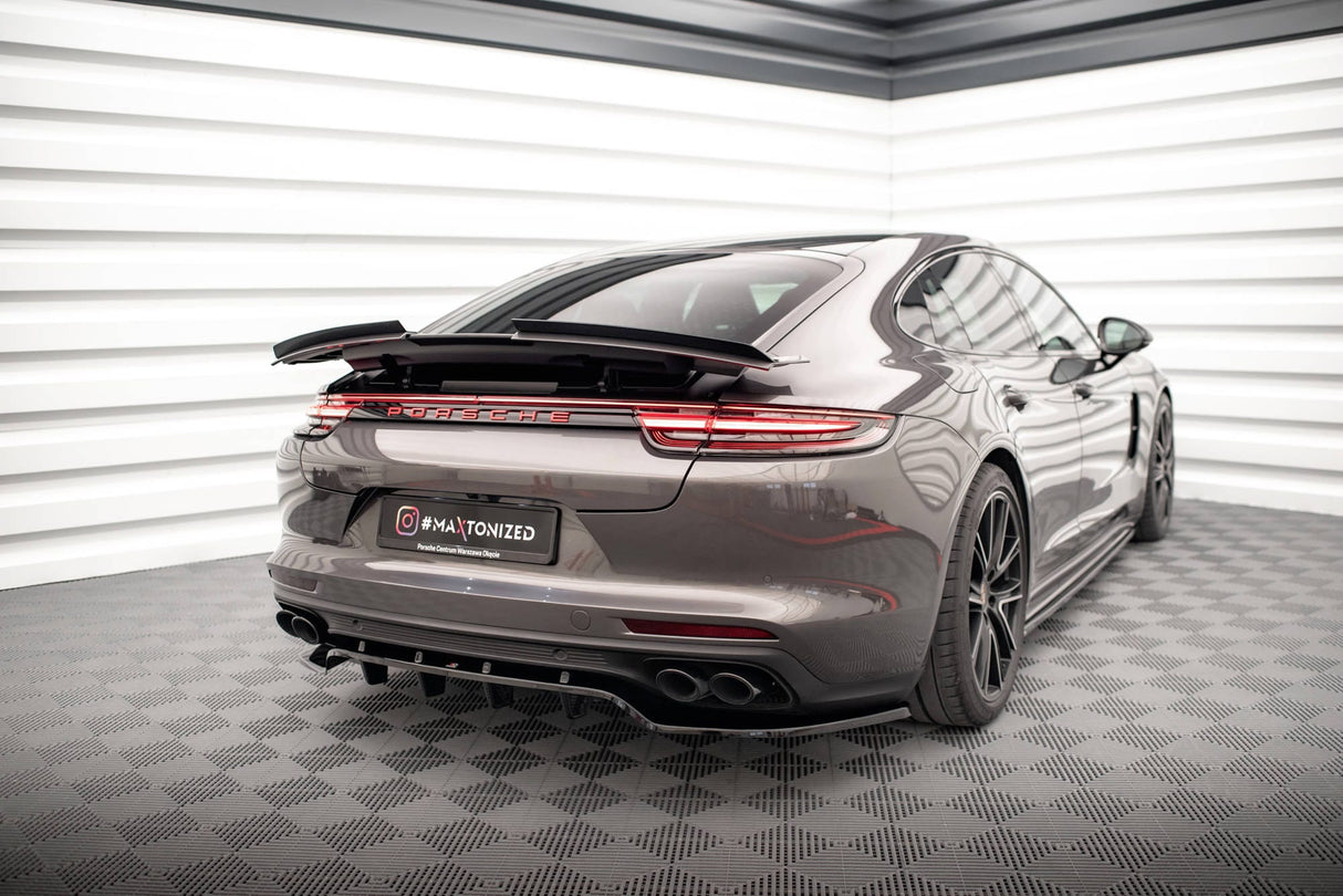 Maxton Design Central Rear Splitter (With Vertical Bars) Porsche Panamera 971 Turbo S E-Hybrid / E-Hybrid