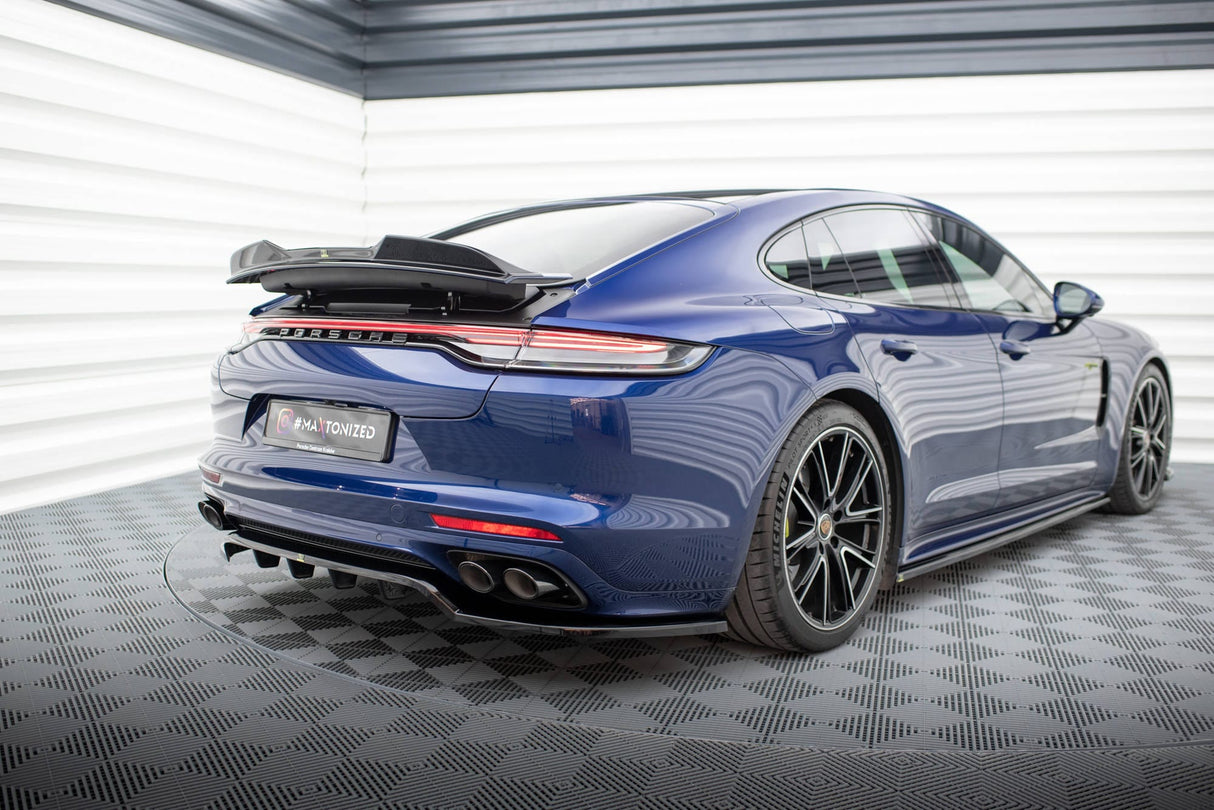 Maxton Design Central Rear Splitter (With Vertical Bars) Porsche Panamera E-Hybrid 971 Facelift