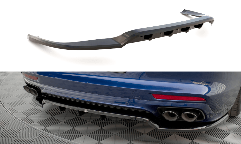 Maxton Design Central Rear Splitter (With Vertical Bars) Porsche Panamera E-Hybrid 971 Facelift