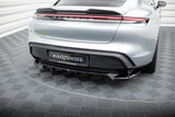 Maxton Design Central Rear Splitter (With Vertical Bars) Porsche Taycan / Taycan 4 / Taycan 4S / Taycan GTS Mk1