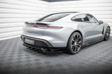 Maxton Design Central Rear Splitter (With Vertical Bars) Porsche Taycan / Taycan 4 / Taycan 4S / Taycan GTS Mk1