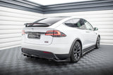 Maxton Design Central Rear Splitter (With Vertical Bars) Tesla Model X MK1 Facelift