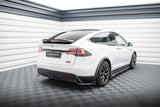 Maxton Design Central Rear Splitter (With Vertical Bars) Tesla Model X MK1 Facelift