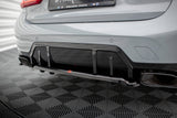Maxton Design Central Rear Splitter (With Vertical Bars) V.1 BMW M340I G20 / G21 Facelift