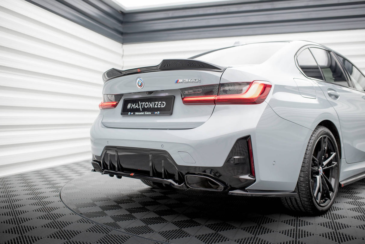 Maxton Design Central Rear Splitter (With Vertical Bars) V.1 BMW M340I G20 / G21 Facelift