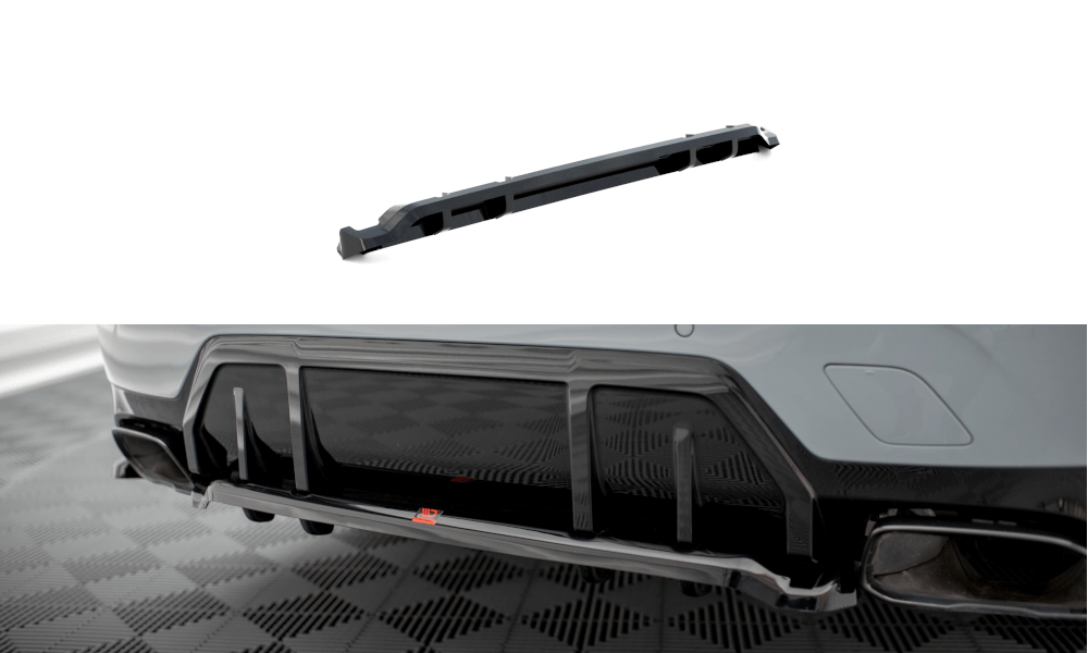 Maxton Design Central Rear Splitter (With Vertical Bars) V.1 BMW M340I G20 / G21 Facelift