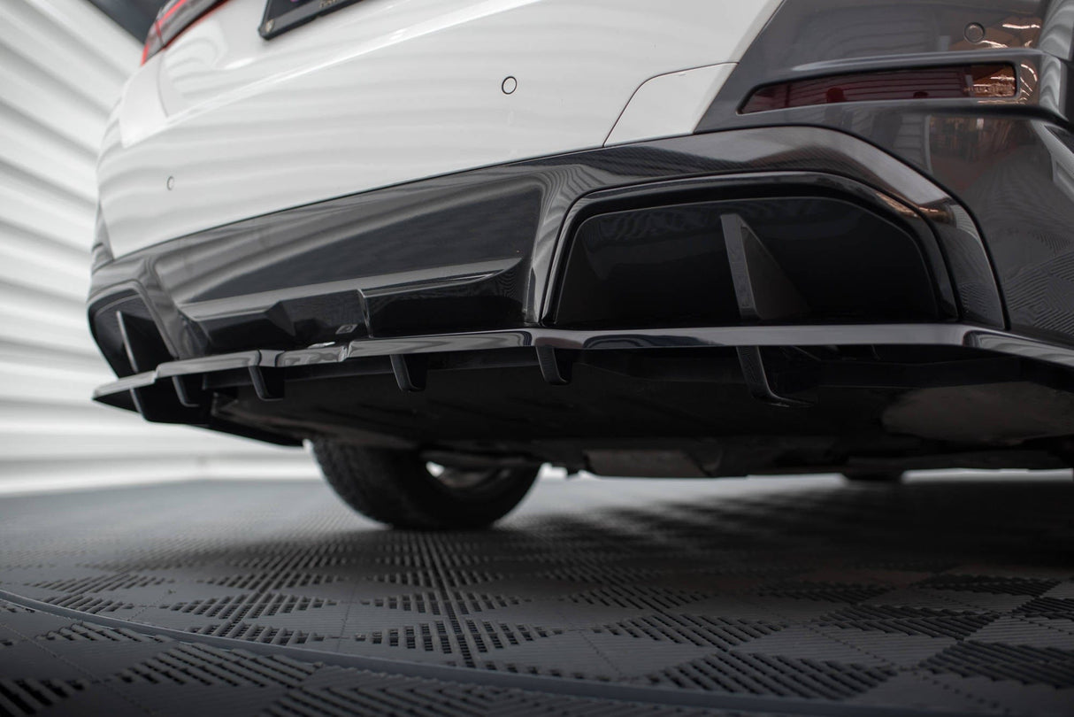 Maxton Design Central Rear Splitter (With Vertical Bars) V.1 BMW I4 M-Pack G26