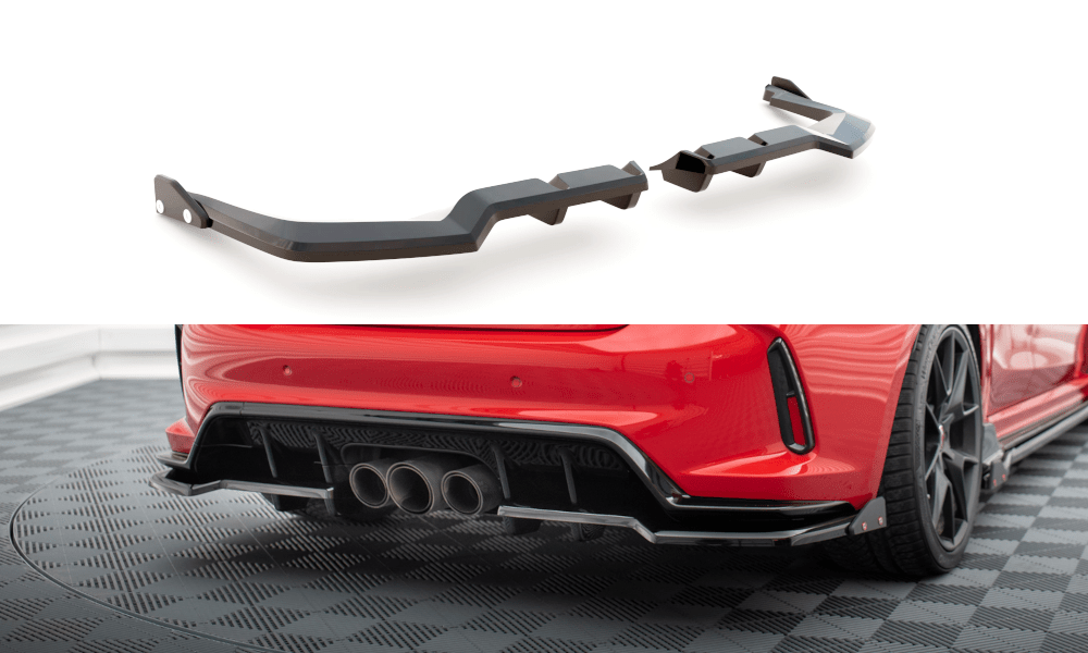 Maxton Design Central Rear Splitter (With Vertical Bars) V.1 + Flaps H ...