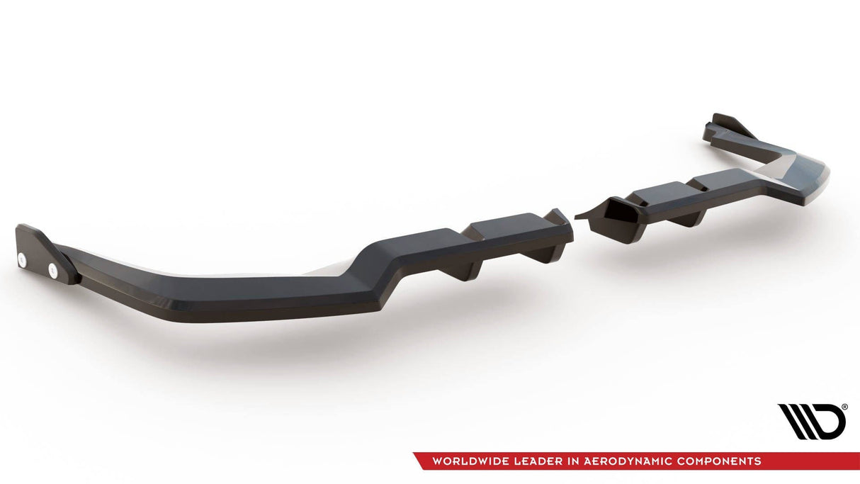 Maxton Design Central Rear Splitter (With Vertical Bars) V.1 + Flaps Honda Civic Type-R Mk 11