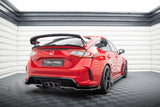 Maxton Design Central Rear Splitter (With Vertical Bars) V.1 + Flaps Honda Civic Type-R Mk 11