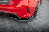 Maxton Design Central Rear Splitter (With Vertical Bars) V.1 + Flaps Honda Civic Type-R Mk 11